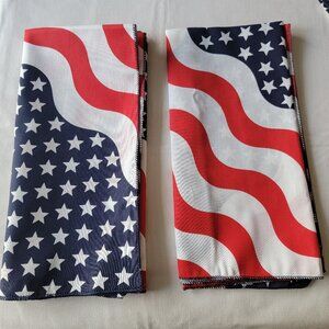Set of 2 Carolina Creative Bandanna Stars & Stripes American Flag Patriotic USA